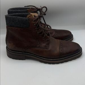 WARFIELD & GRAND Clove Brown Leather Porter Cap Toe Lace Up Boots-9.5